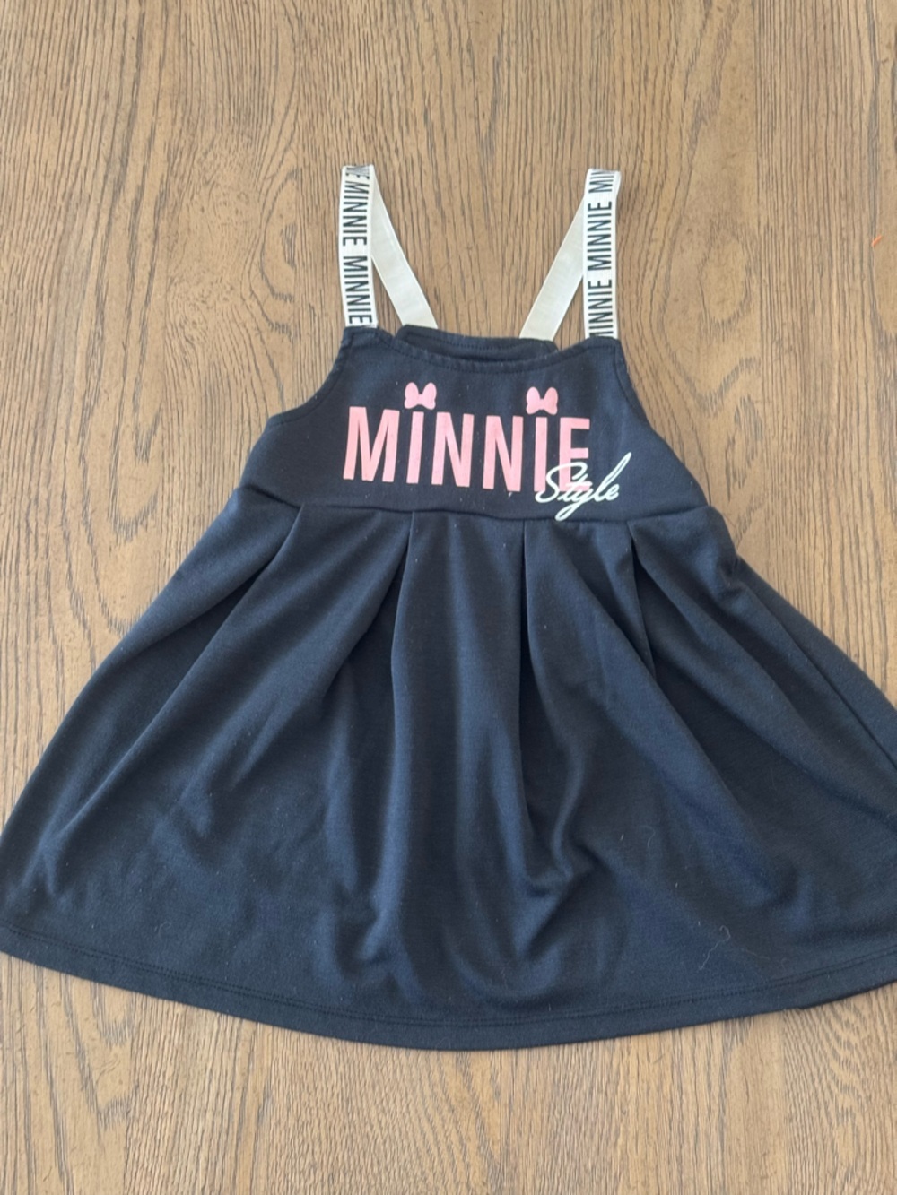 Disney Minnie Mouse Shirt Youth Size 4T Black Graphic Tee Girls Romper Dress